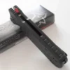 Couteau pliant FOX 1446 Predator 2F à dents manche 12cm forprène noir