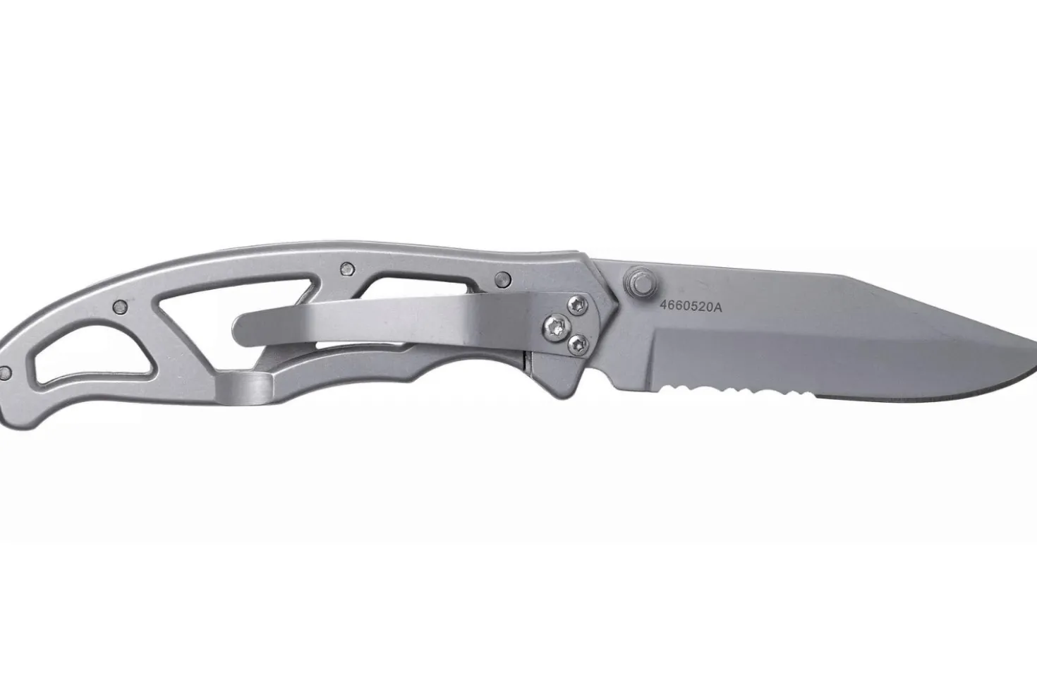 Couteau pliant Gerber Paraframe GE04844 semi-denté manche squelette en acier gris