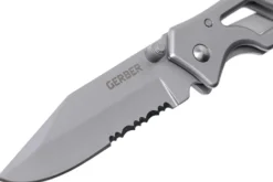 Couteau pliant Gerber Paraframe GE04844 semi-denté manche squelette en acier gris