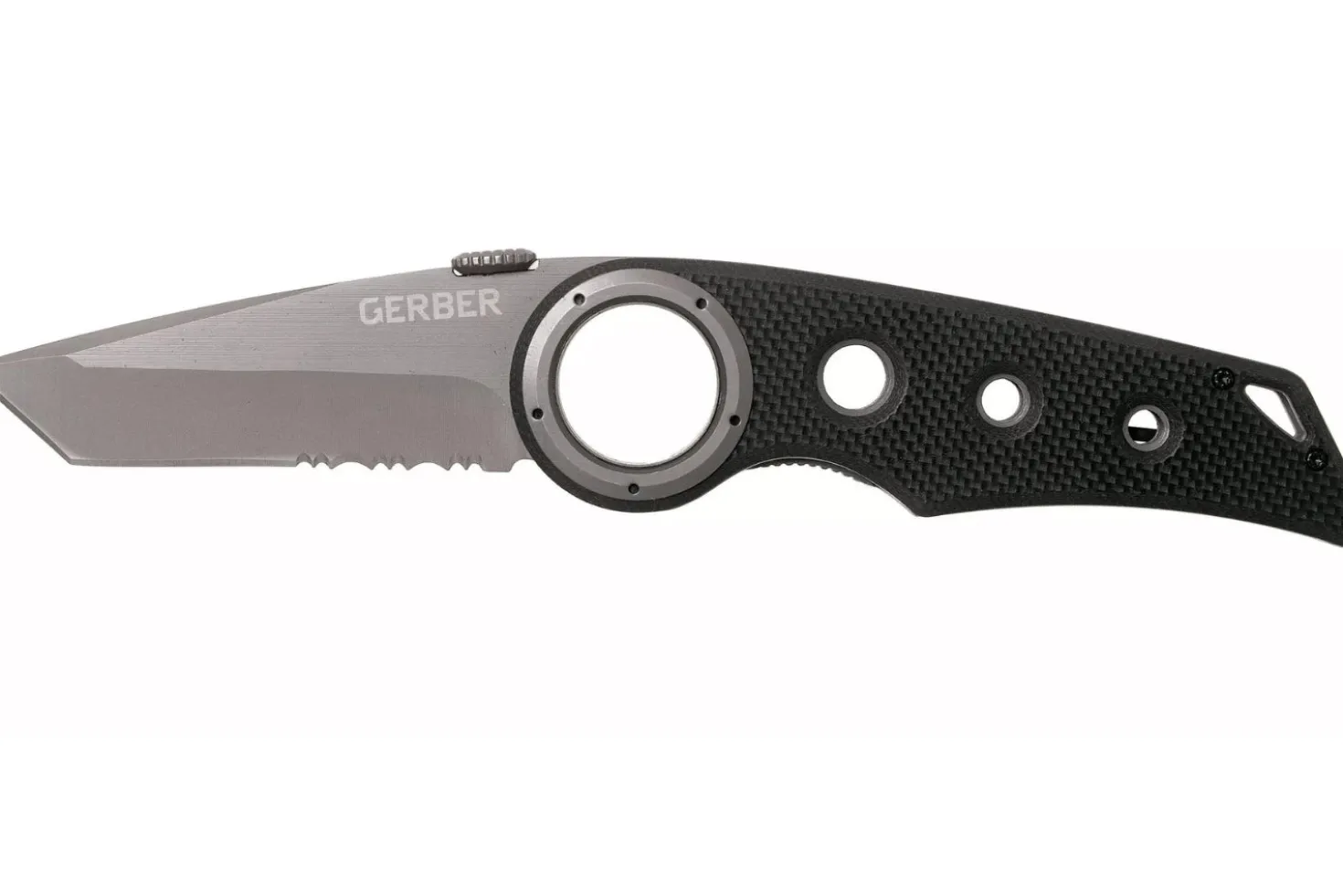 Couteau pliant Gerber Remix Tactical GE003641 lame Tanto manche troué en G10 noir 12cm