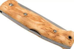 Couteau pliant Helle Bleja H625 manche en bois de bouleau 11,7cm + gaine en cuir