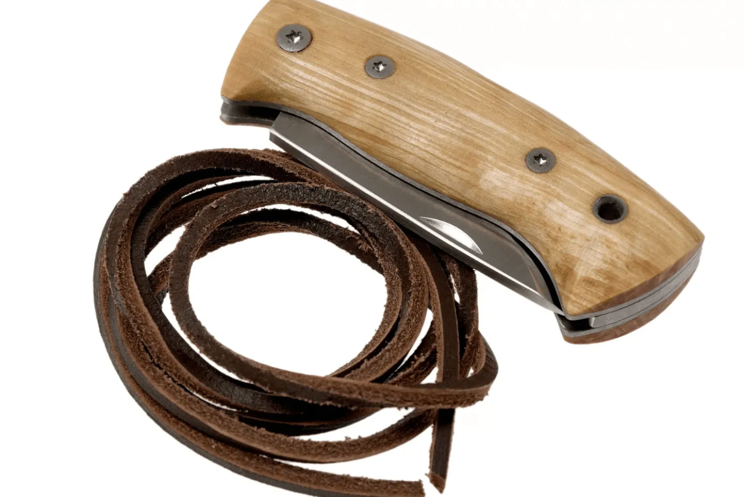 Couteau pliant Helle Kletten H662 manche en bois de bouleau frisé 8cm