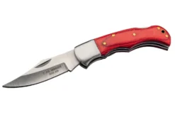 Couteau pliant Herbertz 593808 manche pakkawood rouge et rivets laiton 8cm