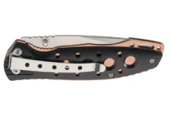 Couteau pliant Herbertz 568411 manche ajouré en alu noir / plaquette inox bronze 11,5cm