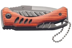 Couteau pliant Herbertz 582909 manche en titane/bois de cocobolo 9cm + chaîne à billes