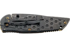 Couteau pliant Herbertz 584612 manche avec index cranté stonewashed sombre tout inox 12cm