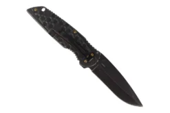 Couteau pliant Herbertz 584612 manche avec index cranté stonewashed sombre tout inox 12cm