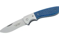 Couteau pliant Herbertz 597812 manche acier / résine synthétique bleue 11,5cm