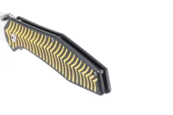Couteau pliant Herbertz 568512 manche aluminium décor stries dorées 11,5cm