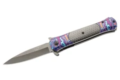 Couteau pliant Herbertz 590912 manche inox imprimé multicolore 11,5cm + étui