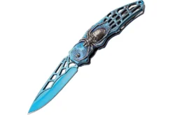 Couteau pliant Herbertz n°586412 manche araignée inox bleu 12cm