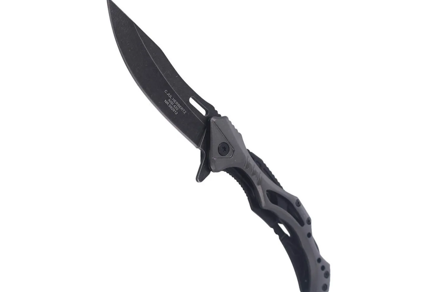 Couteau pliant Herbertz 592912 squelette blackwashed manche inox / alu 12cm