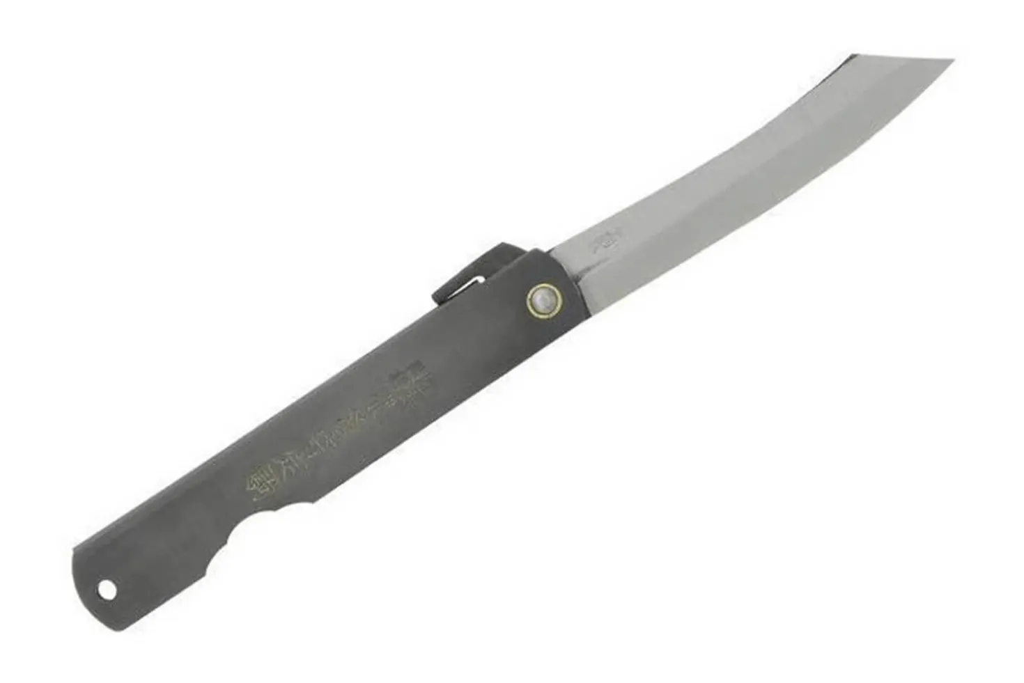 Couteau pliant Higonokami 669 acier carbone manche noir gravé 9.5cm en acier
