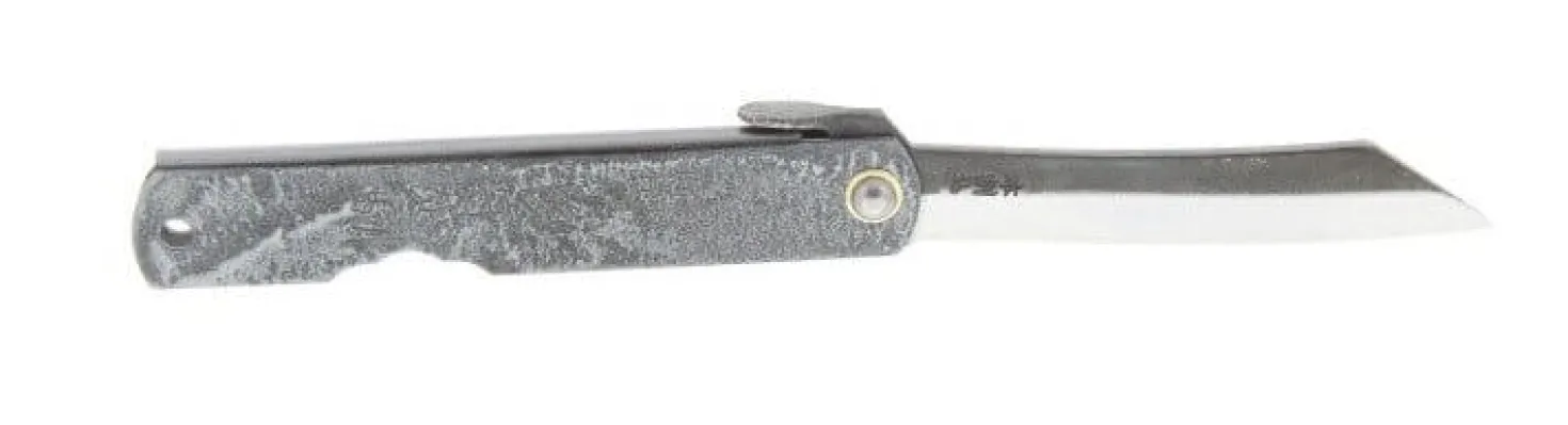 Couteau pliant Higonokami 2673 acier carbone manche gravé 10cm noir