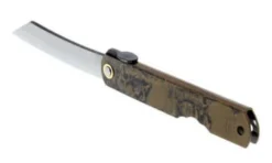 Couteau pliant Higonokami 2672 acier carbone manche gravé 10cm brun