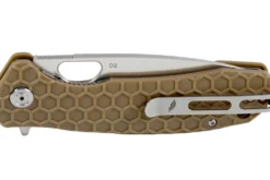 Couteau pliant Honey Badger Flipper D2 Large 01HO029 manche nylon / fibres de verre tan 11,7cm