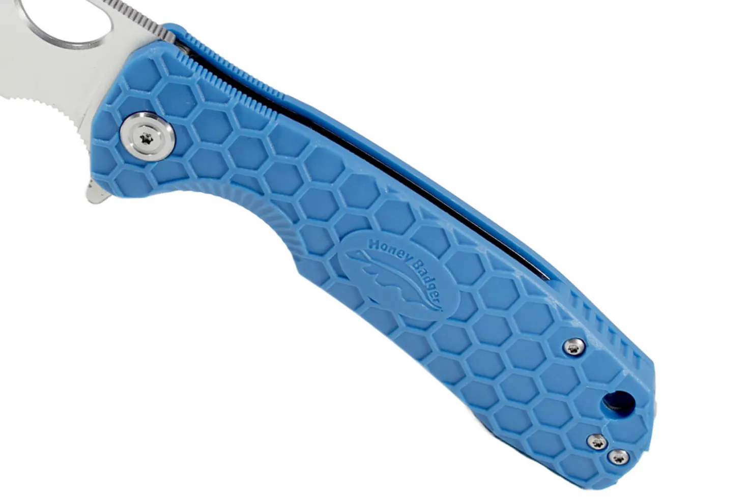 Couteau pliant Honey Badger Flipper Large 01HO040 manche nylon / fibres de verre bleu 11,7cm