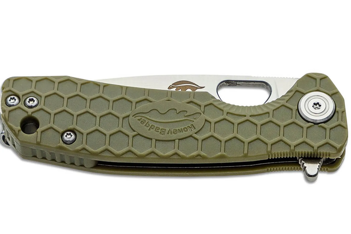 Couteau pliant Honey Badger Flipper Small 01HO010 manche nylon / fibres de verre vert kaki 9,4cm