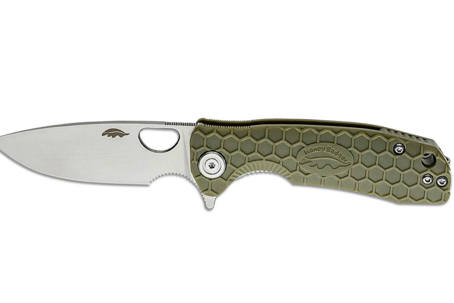 Couteau pliant Honey Badger Flipper Small 01HO010 manche nylon / fibres de verre vert kaki 9,4cm