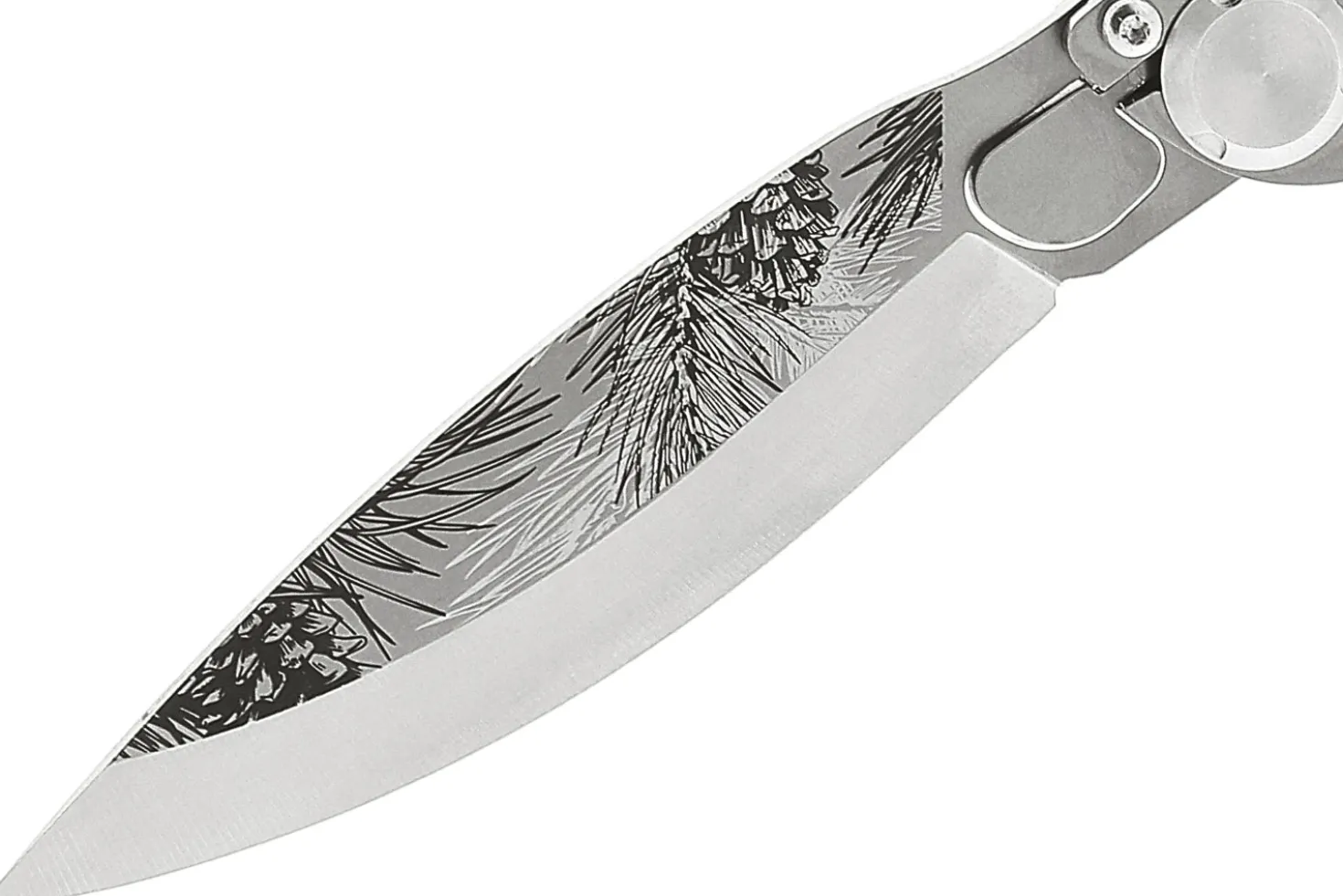 Couteau pliant K2 Elegance K2.23M manche inox décor pins 11,5cm + étui suédine