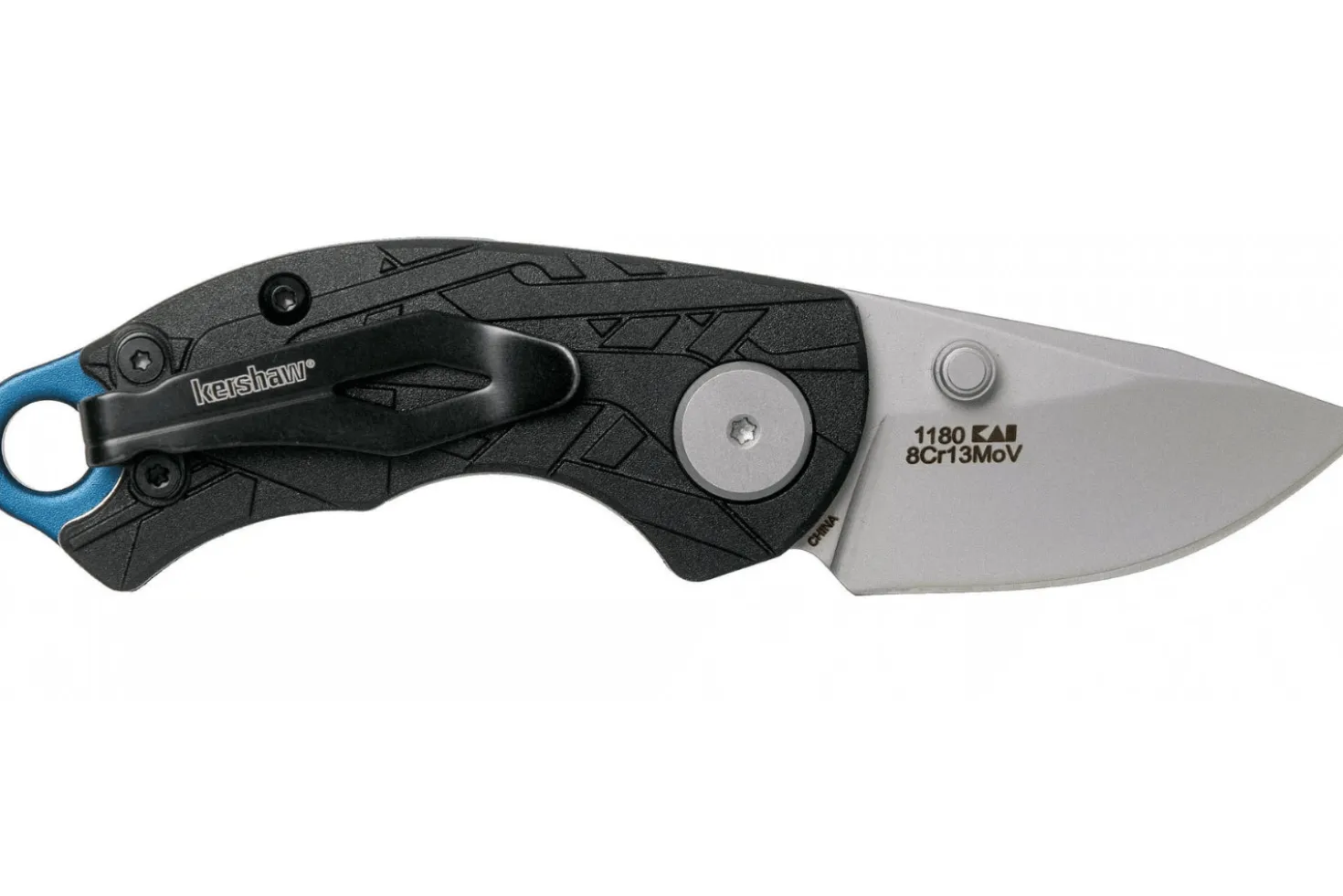 Couteau pliant Kershaw Aftereffect KS.1180 manche en nylon/fibre de verre noir motif angulaire 7,6cm