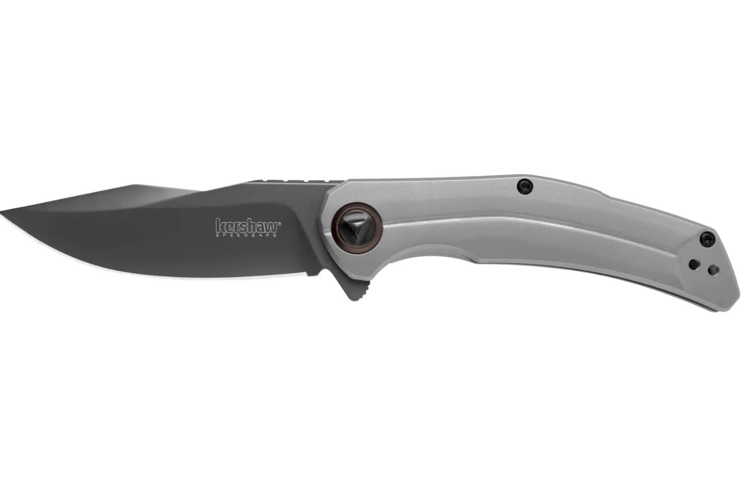 Couteau pliant Kershaw Believer KS.2070 manche en acier inox gris 10,7cm + clip de poche réversible