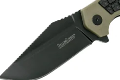 Couteau pliant Kershaw Faultline KS.8760 manche en nylon/fibres de verre surmoulé en caoutchouc vert 10,2cm