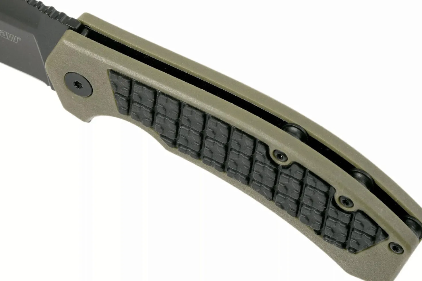Couteau pliant Kershaw Faultline KS.8760 manche en nylon/fibres de verre surmoulé en caoutchouc vert 10,2cm
