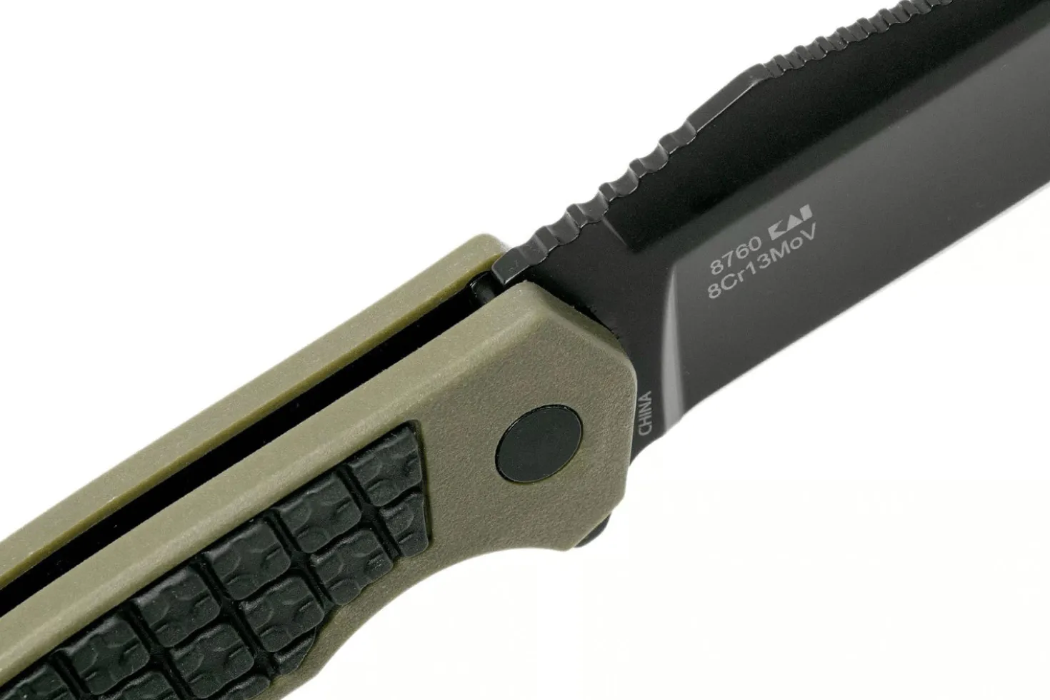 Couteau pliant Kershaw Faultline KS.8760 manche en nylon/fibres de verre surmoulé en caoutchouc vert 10,2cm
