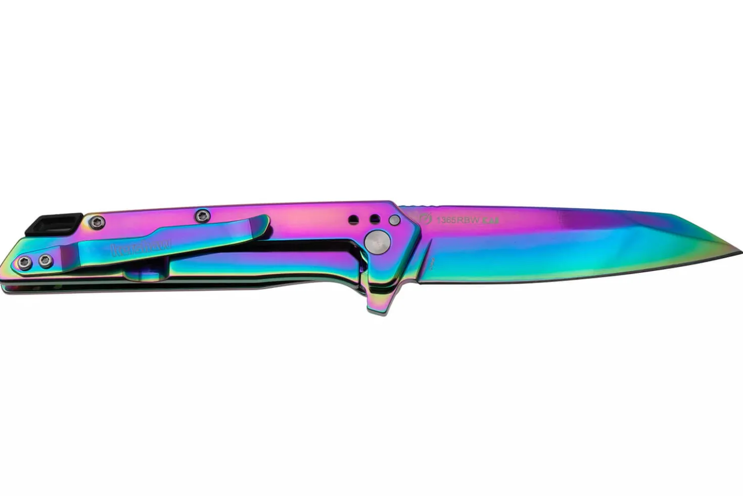 Couteau pliant Kershaw Misdirect KS.1365RBW manche en acier inoxydable rainbow 10,1cm