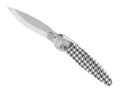Couteau pliant K2.17M manche acier décor imprimé 3D pied de poule 11,5cm