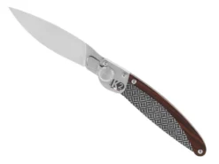 Couteau pliant K2.10M manche bois de violette et acier décor kaléidoscope 11,5cm