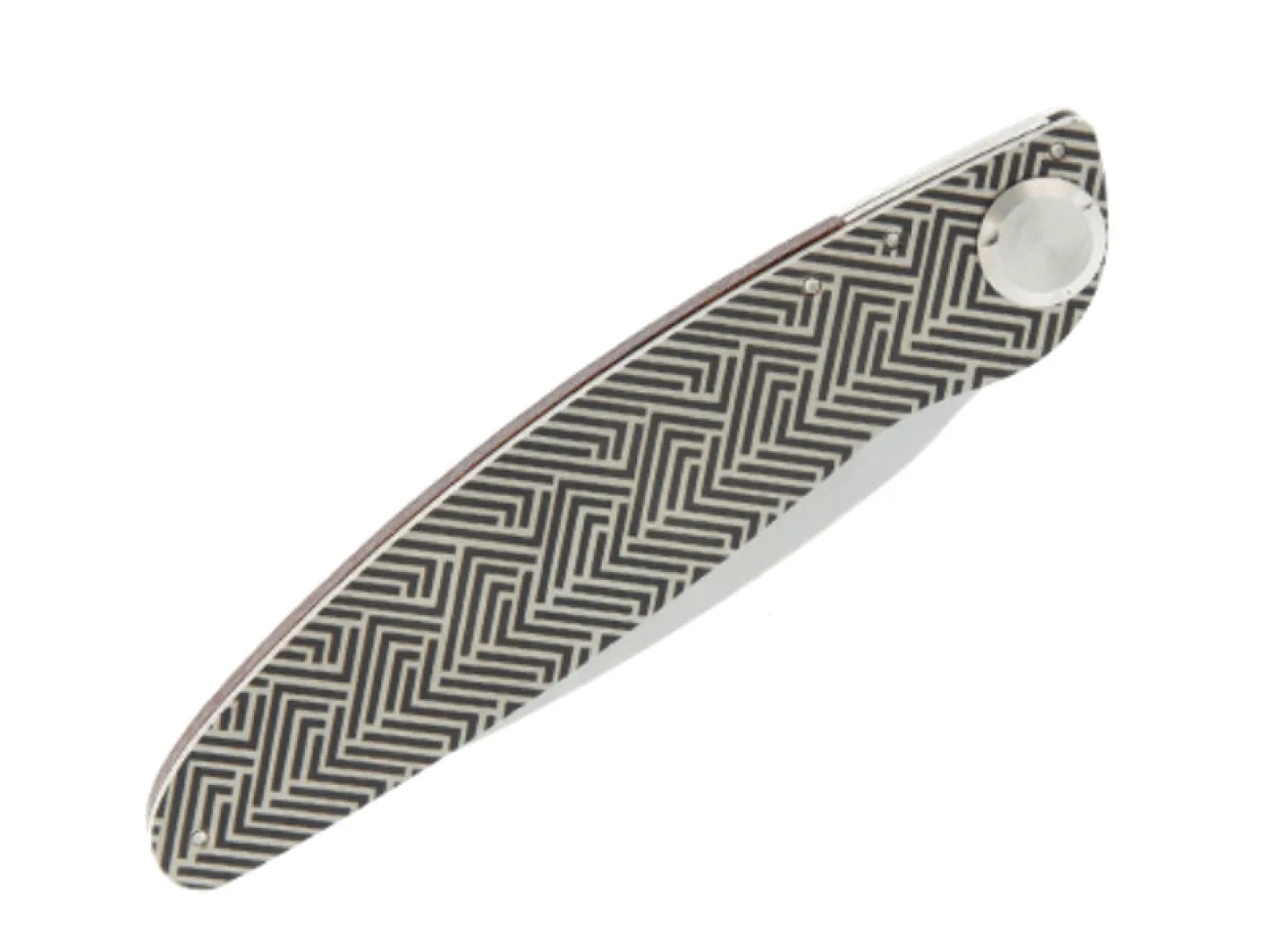 Couteau pliant K2.09M manche bois de violette et acier décor labyrinthe 11,5cm
