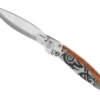 Couteau pliant K2.05M manche sandalwood et acier décor tribal 11,5cm