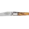 Couteau pliant Laguiole Arbalète G.DAVID 8308 manche en olivier avec mitre en inox mat