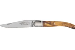 Couteau pliant Laguiole Arbalète G.DAVID 8308 manche en olivier avec mitre en inox mat