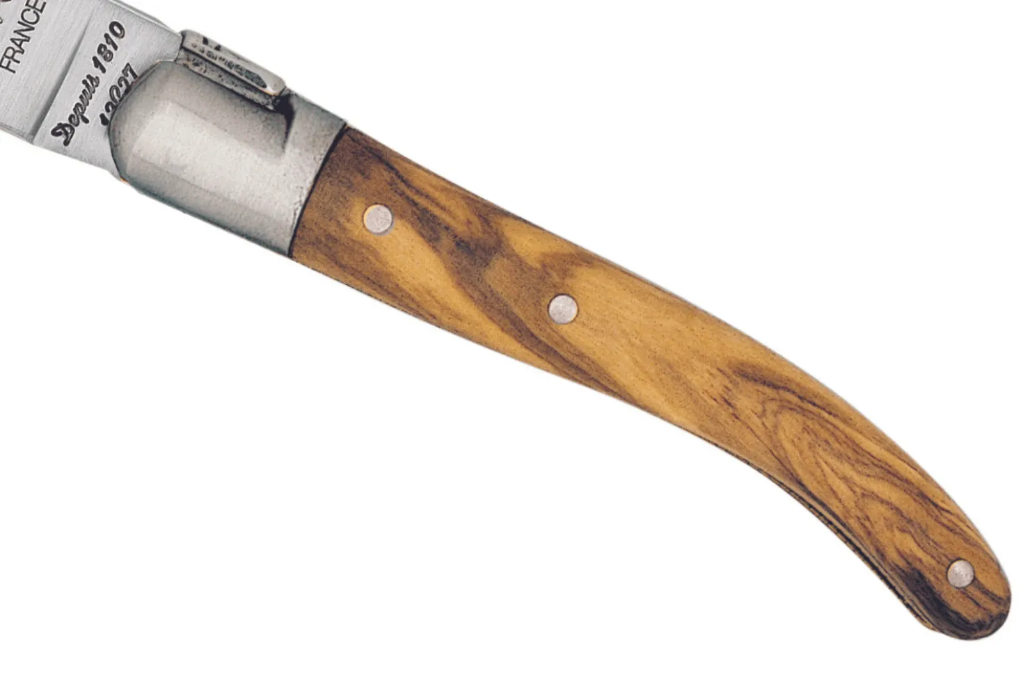 Couteau pliant Laguiole Arbalète G.DAVID 8308 manche en olivier avec mitre en inox mat