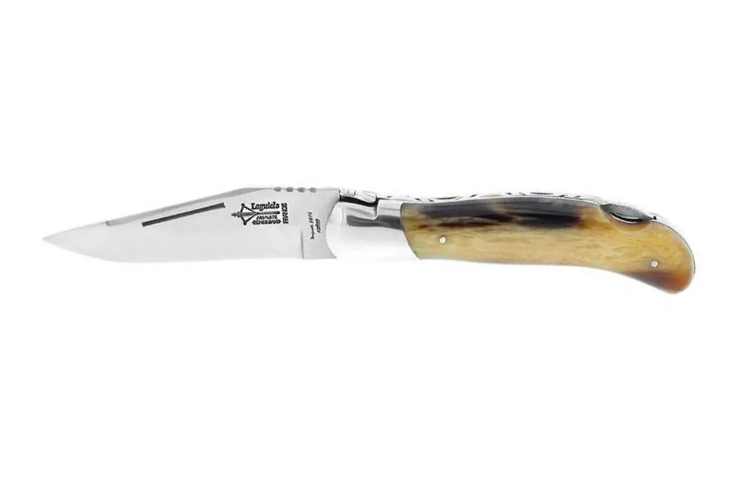 Couteau pliant Laguiole Arbalète G.DAVID manche façon corne blonde 12cm
