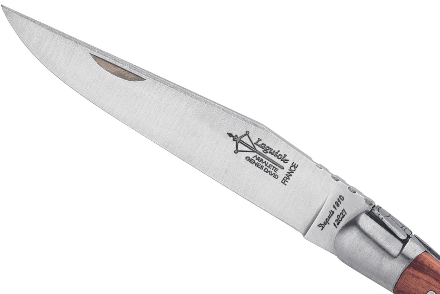 Couteau pliant Laguiole Arbalète G.DAVID 4272 manche en bois de rose 12cm + mitres en inox + tire-bouchon