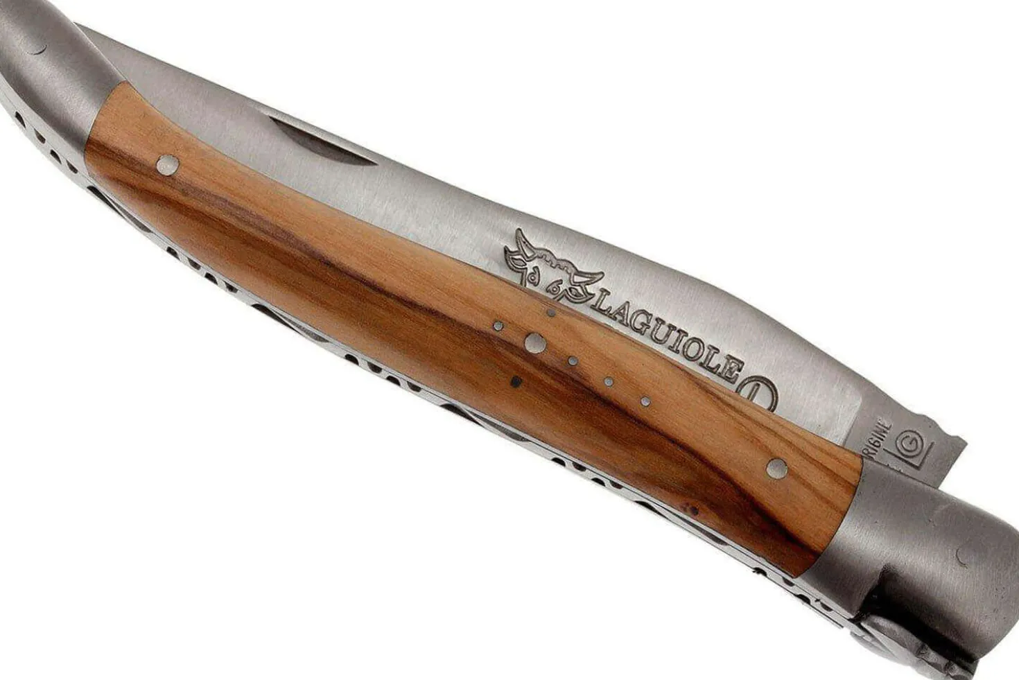 Couteau pliant Laguiole en Aubrac en olivier manche 12cm