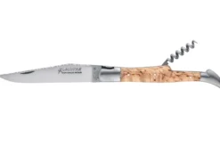 Couteau pliant Laguiole GILLES 8642 manche en bois de bouleau 12cm avec tire-bouchon