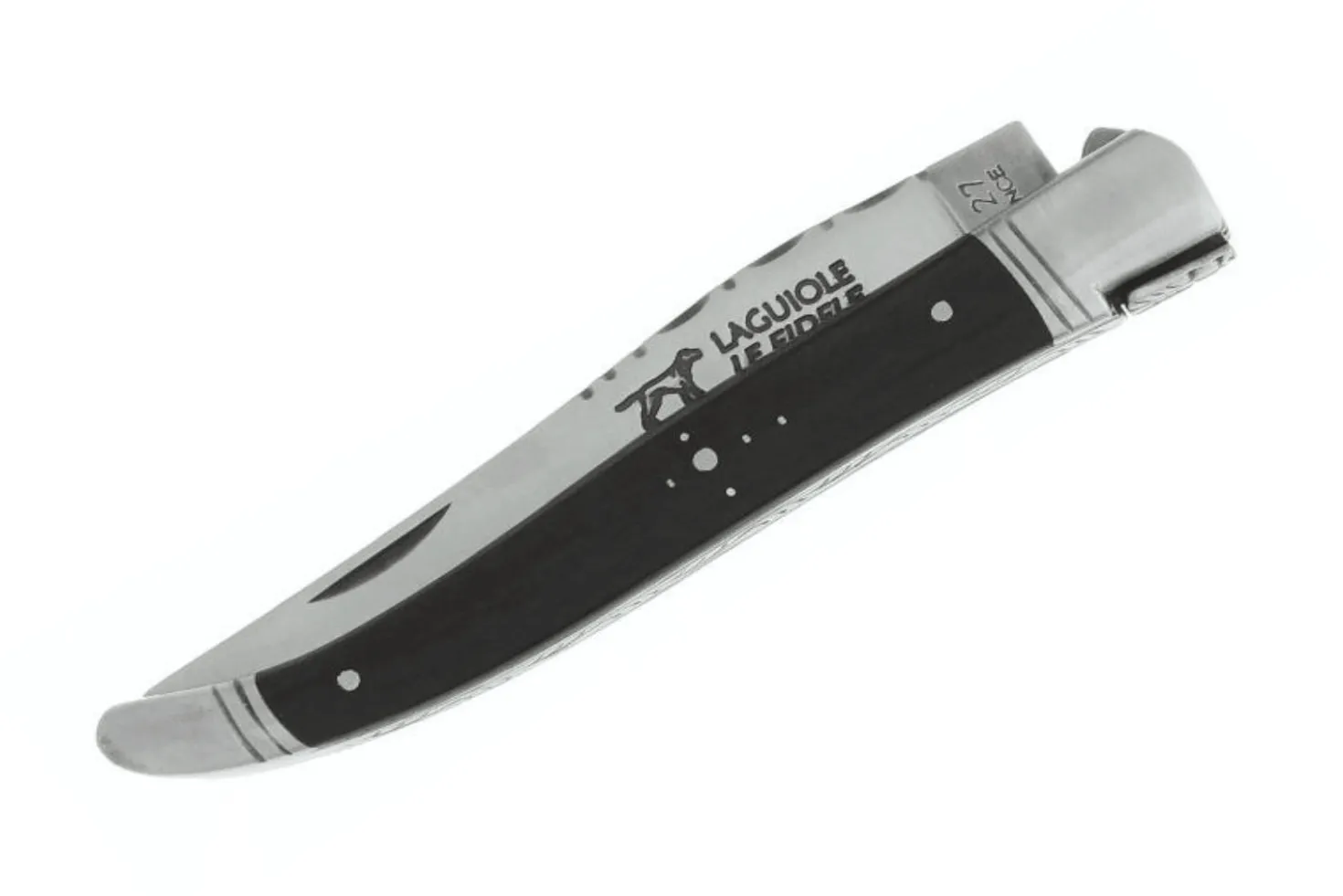 Couteau pliant Laguiole LE FIDELE acier Sandvik manche bois d'ébène 12cm