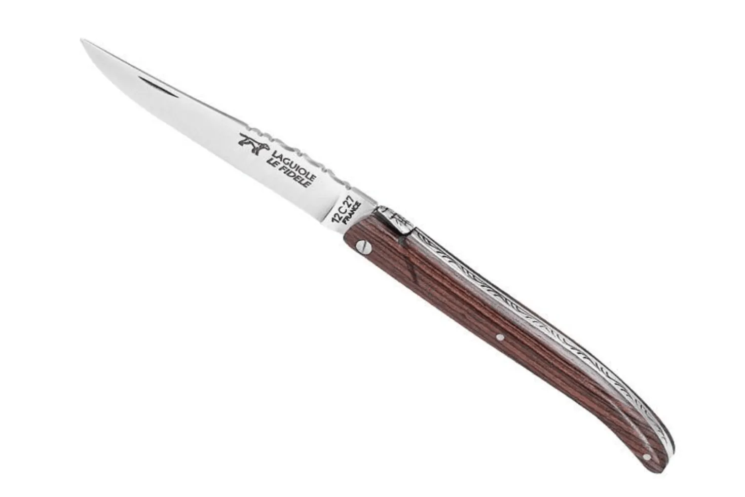Couteau pliant Laguiole LE FIDELE acier Sandvik manche bois de violette 12cm