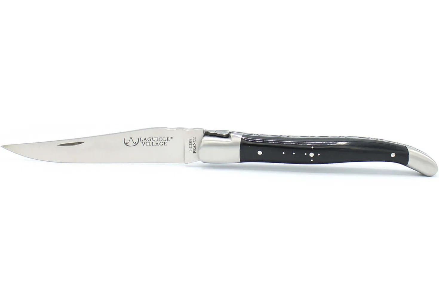 Couteau pliant Laguiole Village manche en corne 12cm avec mitre