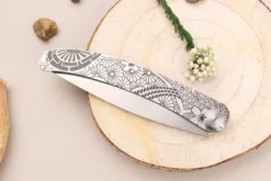 Couteau pliant Le Coq Français Tokyo Red Heart artisanal manche bois rouge 11,5cm + étui