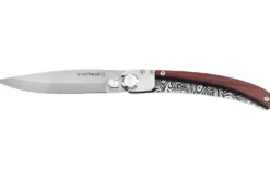 Couteau pliant Le Coq Français Tropical Red Heart artisanal manche bois rouge 11,5cm + étui