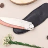 Couteau pliant Le Coq Français Soleil Levant Red Heart artisanal manche bois rouge 11,5cm + étui