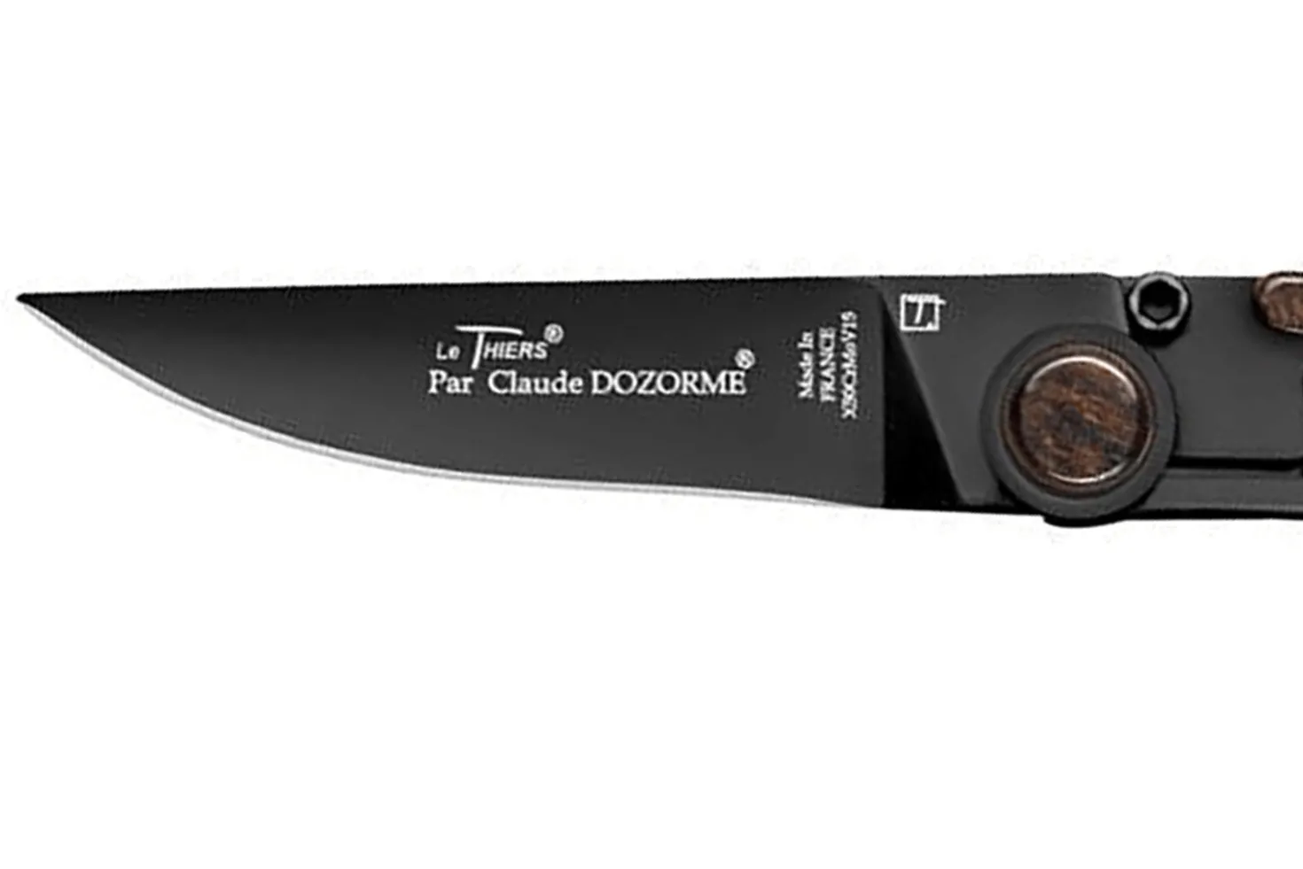 Couteau pliant Le Thiers Liner Lock Claude Dozorme acier noir bois de vallernia 10,5cm