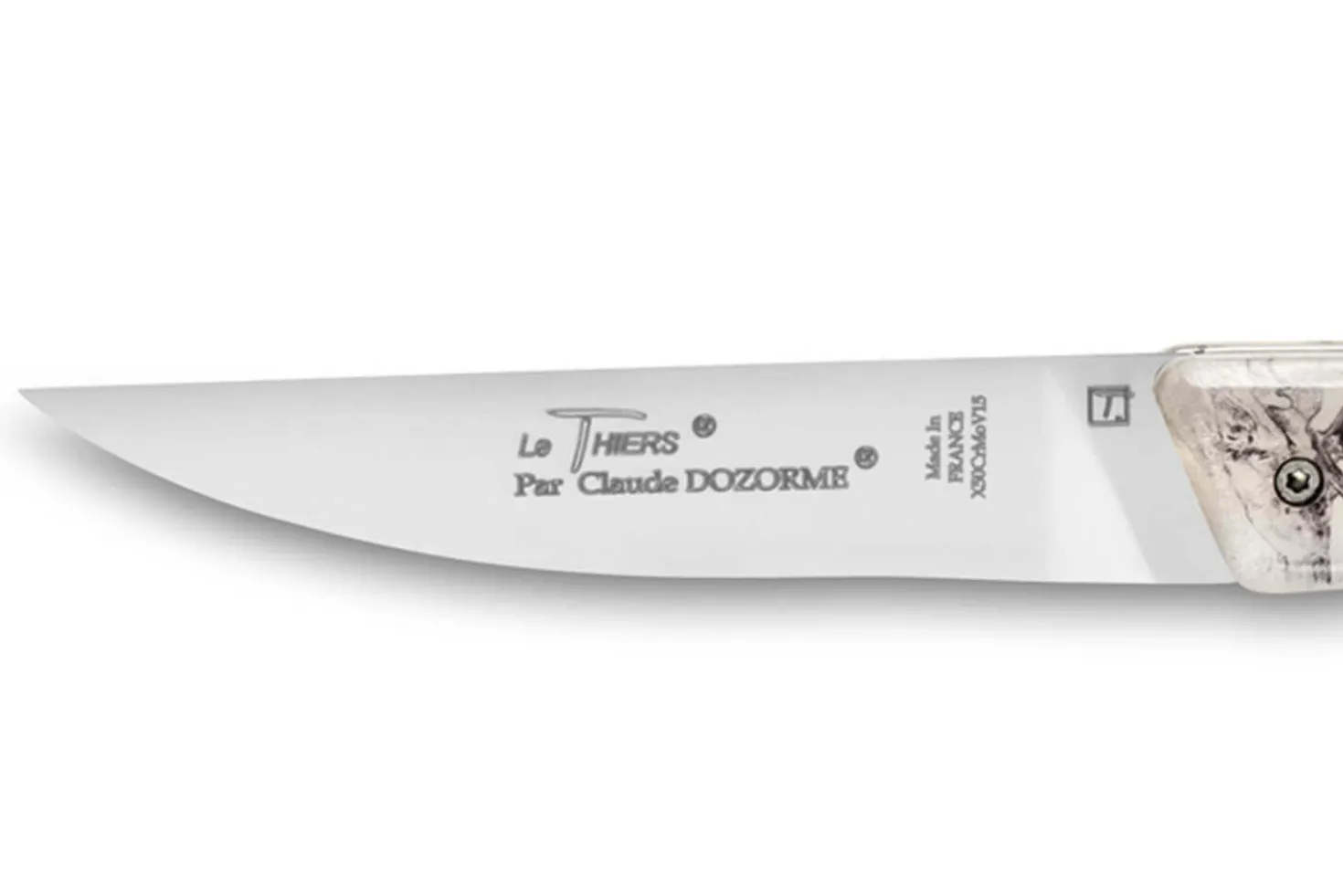 Couteau pliant Le Thiers Verrou Claude Dozorme manche bois de cerf 12cm