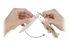 Couteau pliant Le Thiers Verrou Claude Dozorme manche corne claire 12cm